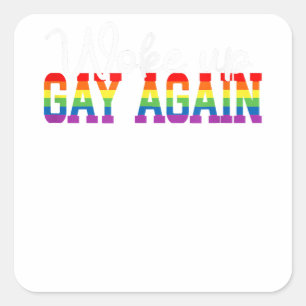 Adesivo Quadrado Gay Mês de Bandeira LGBT Humana Acordou GAY de NOV