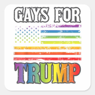 Adesivo Quadrado Gay Para Trump LGBT Orgulho Gay Arco-Íris Votar Re