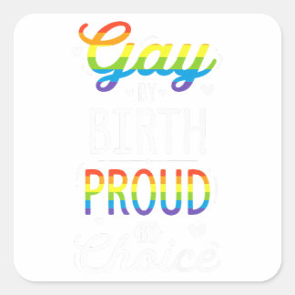 Adesivo Quadrado Gay por Nascimento Orgulhoso por Escolha Orgulho g