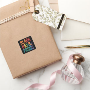 Adesivo Quadrado Gay Preto e Filas Negras LGBTQ Orgulhosas