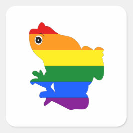 Adesivo Quadrado Gay Sapo LGBT Pride Rainbow Square Stickers