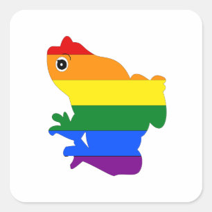 Adesivo Quadrado Gay Sapo LGBT Pride Rainbow Square Stickers