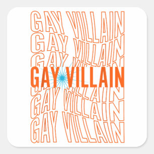 Adesivo Quadrado Gay Villain Funny Meme LGBT Orgulho gay LGBT LGBT