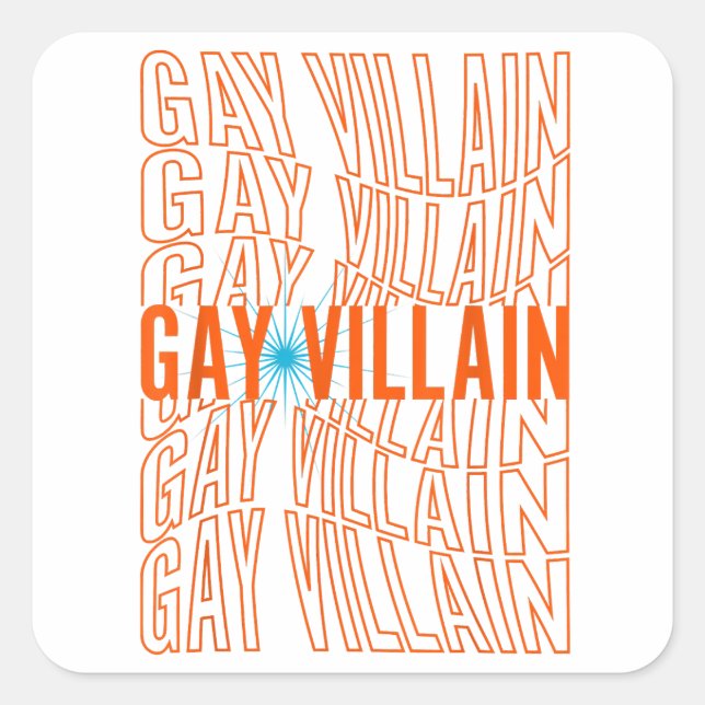 Adesivo Quadrado Gay Villain Funny Meme LGBT Orgulho gay LGBT LGBT (Frente)