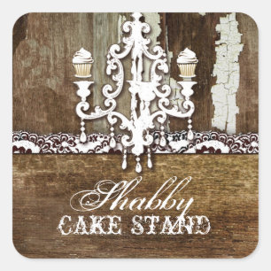 Adesivo Quadrado GC Shabby Cake Stand Chandelier