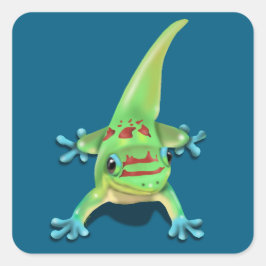 Adesivo Quadrado Gecko do Dia da Pó Dourada