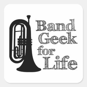 Adesivo Quadrado Geek de Banda de Baritone Marching