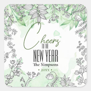 Adesivo Quadrado Geen deixa Cheers para o novo ano