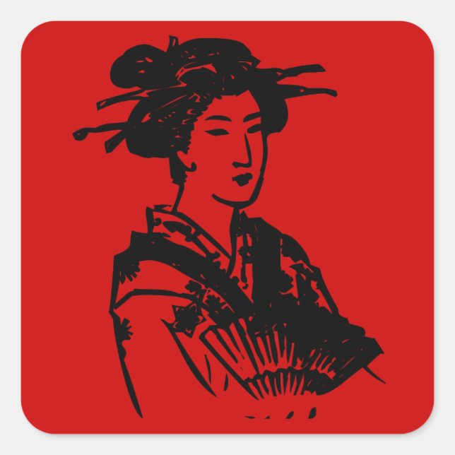 Adesivo Quadrado Geisha (Frente)