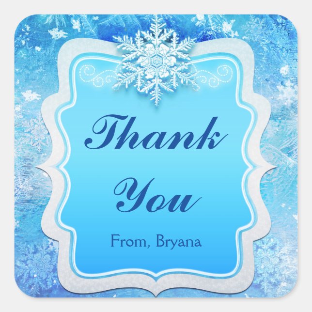 Adesivo Quadrado Gelado de inverno gelado Wonderland Snowflakers (Frente)