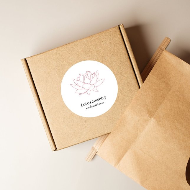 Adesivo Quadrado Gelado de lótus vermelho floresce o seu logo aqui (Criador carregado)