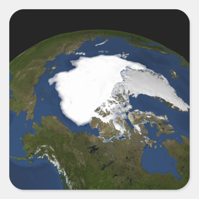 Adesivo Quadrado Gelo do mar Ártico em 2005 (Frente)