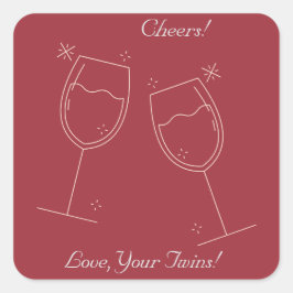 Adesivo Quadrado Gêmeos animam a mãe