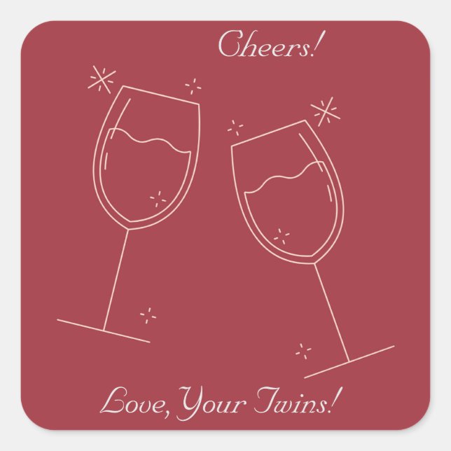 Adesivo Quadrado Gêmeos animam a mãe (Frente)