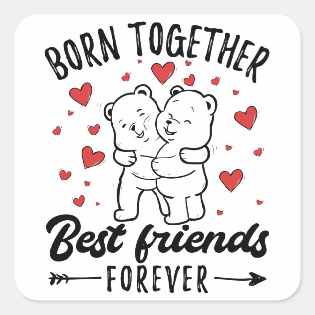 Adesivo Quadrado Gêmeos gêmeos gêmeos gêmeos gêmeos (Frente)