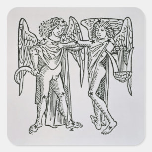 Adesivo Quadrado Gêmeos (gêmeos) uma ilustração 'do Poeti