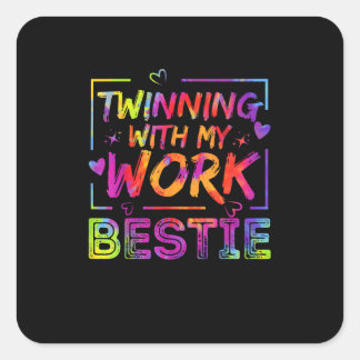 Adesivo Quadrado Geminando com meu trabalho Bestie Spirit Wee Melho