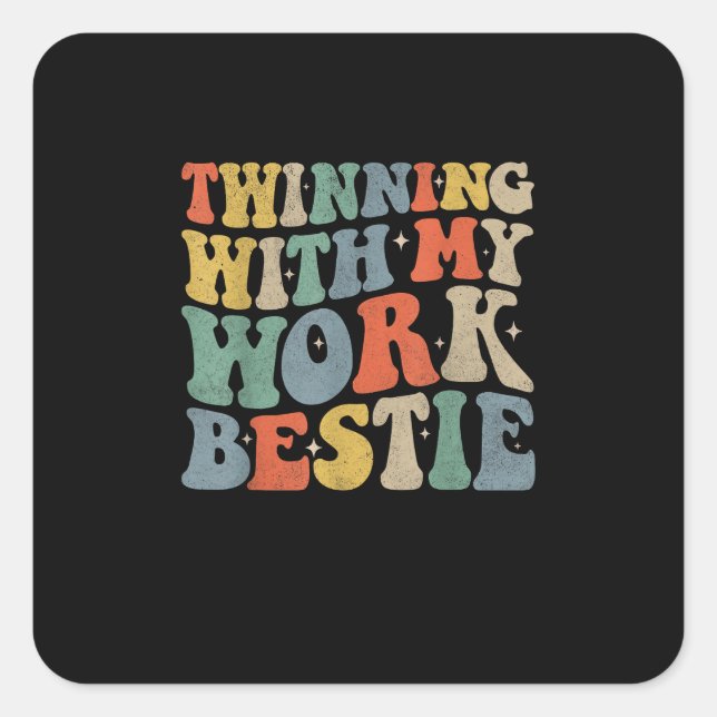 Adesivo Quadrado Geminando com meu trabalho Bestie Spirit Wee Melho (Frente)