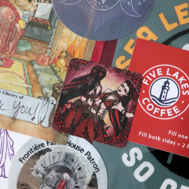 Adesivo Quadrado Gemini Bellydancer postcards (Criador carregado)