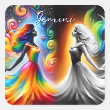 Gemini Gêmeos Cor e Horóscopo Negro e Branco