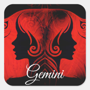 Adesivo Quadrado Gemini Gêmeos - Símbolos Zodíacos