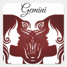 Adesivo Quadrado Gemini gêmeos Sinal de Horoscópio Zodiac