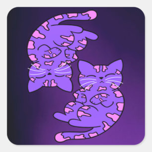 Adesivo Quadrado Gemini Kittens