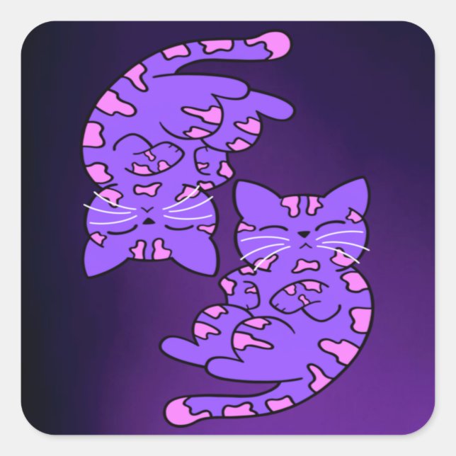 Adesivo Quadrado Gemini Kittens (Frente)