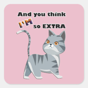 Adesivo Quadrado Gen Z Slang "Extra"