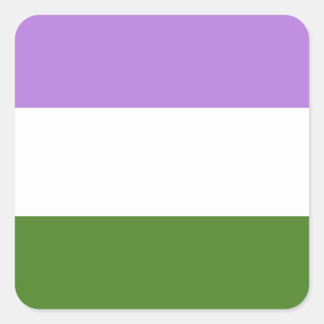 Adesivo Quadrado Genderqueer Pride Flag  (Frente)