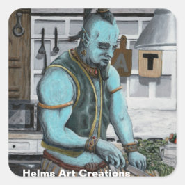 Adesivo Quadrado Gene Cozinhar Kitchen Magic Fantasy Art Stickers