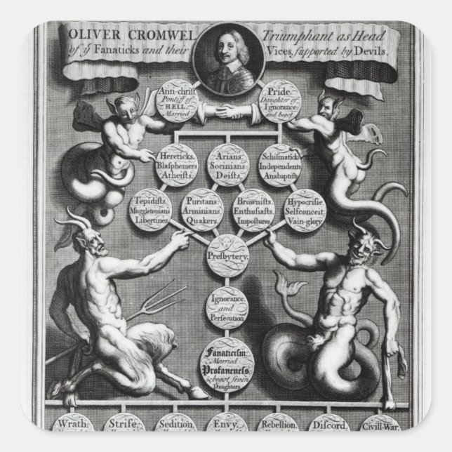 Adesivo Quadrado Genealogia do Oliver Anti-Cristo (Frente)