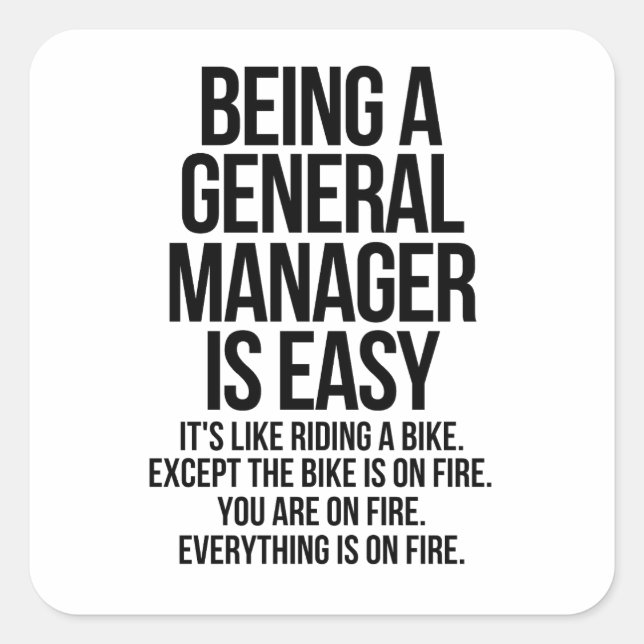 Adesivo Quadrado General manager (Frente)