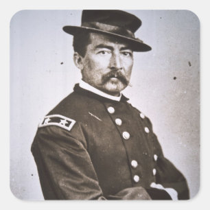 Adesivo Quadrado General Philip H. Sheridan (1831-88) (foto de b/w)