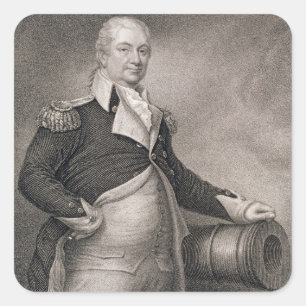 Adesivo Quadrado General principal Henry Knox (1750-1806) gravado