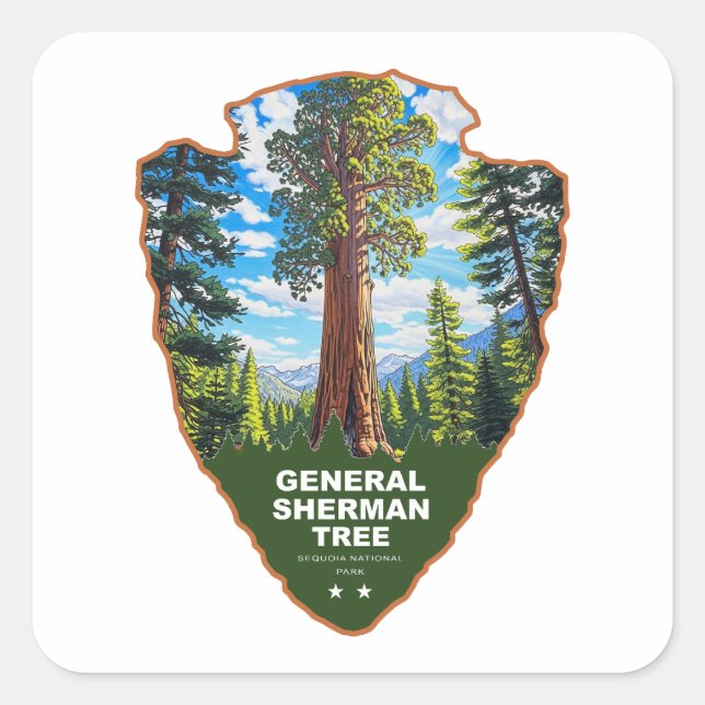 Adesivo Quadrado General Sherman Tree Sequoia NP Arrowhead (Frente)