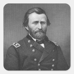 Adesivo Quadrado General Ulysses Simpson Grant, gravado após um da