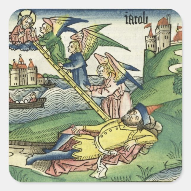 Adesivo Quadrado Gênesis 28 10 Escada de Jacob, de Nuremberg (Frente)