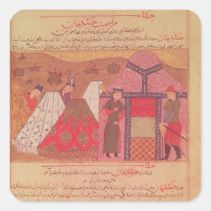 Adesivo Quadrado Genghis Khan fora da sua tenda