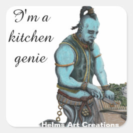 Adesivo Quadrado Genie Chef Janto Fantasy Art Stickers