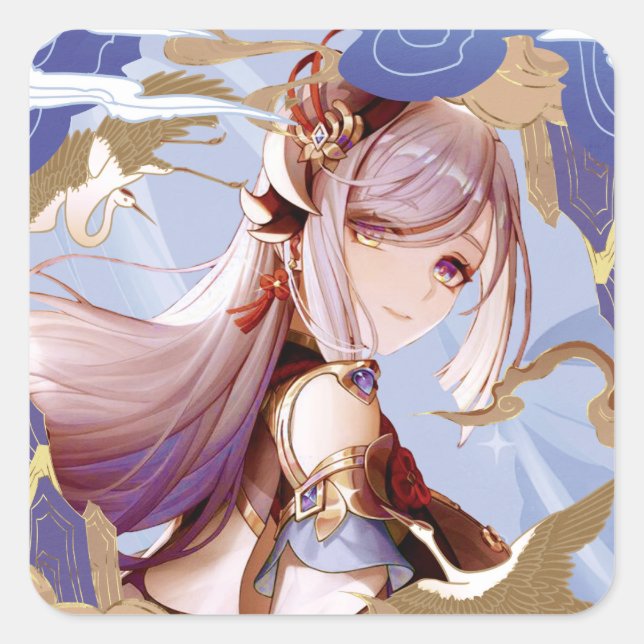 Adesivo Quadrado Genshin Impact Shenhe (Frente)