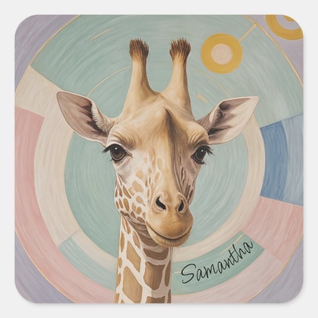 Adesivo Quadrado Gentle Giant: Pastel Giraffe (Frente)