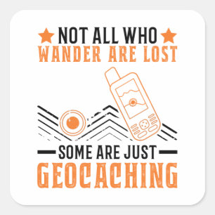 Adesivo Quadrado Geocache Geocache Controlador Gps Geocaching