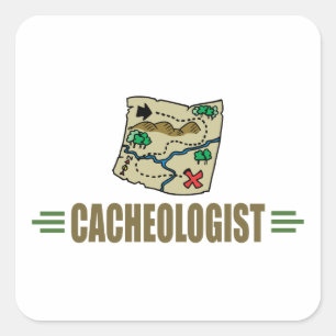 Adesivo Quadrado Geocaching Humorístico