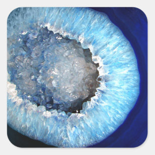 Adesivo Quadrado Geodo de Cristal Azul Falln