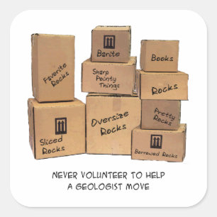 Adesivo Quadrado Geólogo Movendo o Humor Sticker