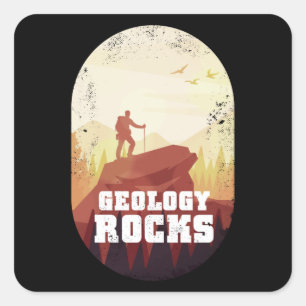 Adesivo Quadrado Geology Rocks Hiking Gift para Geólogo