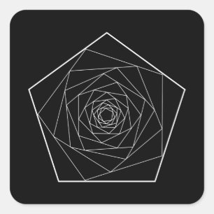 Adesivo Quadrado Geometria Spiratória do Pentágono Sagrada