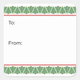 Adesivo Quadrado Geometric Bow Christmas Tree Sticker