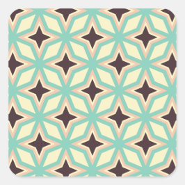 Adesivo Quadrado Geometric pattern with alternating dark star shape